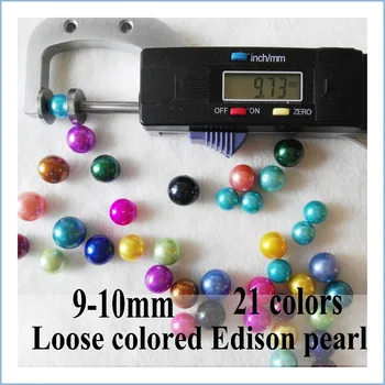 

10pcs giant 9-10mm natural loose Colored Edison round grade AA big large giant pearls beads pink gold teal green brown blue