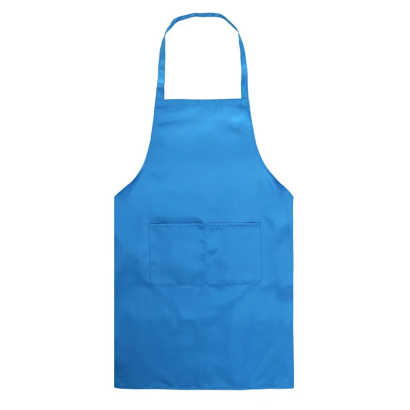 practical Fashion Ladies and Men's Polyester High Quality Durable and Reusable Kitchen Apron Baking Cooking Restaurant Apron - Цвет: Синий