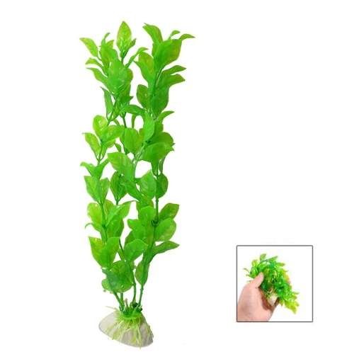 10" Length Green Plastic Artificial Plant fish tank aquarium plants