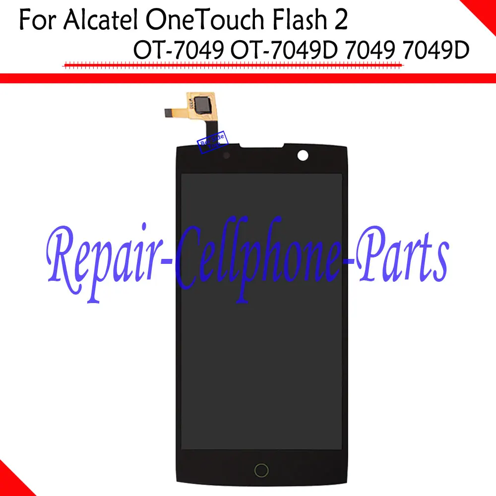 

Black 100% New Full LCD DIsplay + Touch Screen Digitizer Assembly For Alcatel OneTouch Flash 2 OT-7049 OT-7049D 7049 7049D