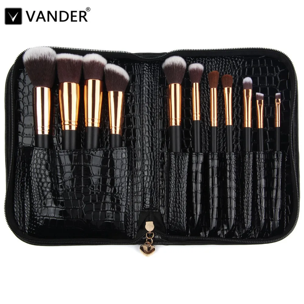 

Vanderlife Pro 11 pcs Makeup Brushes Set Bag For Women Fashion Soft Face Lip Eyeshadow Make Up Brush Kit Beauty Cosmetics Tools