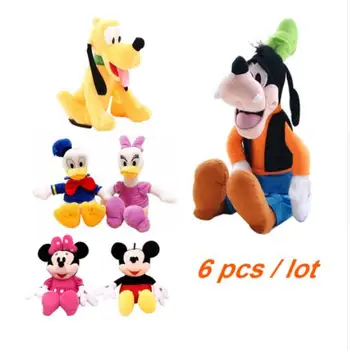 

6pcs/set Mickey and Minnie Mouse,Donald duck and daisy,GOOFy dog,Pluto dog,Plush Funny toys Soft Doll Best Gifts for Children