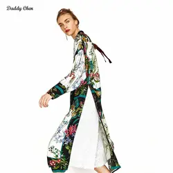 Boho Цветочный Принт кимоно для женщин топы корректирующие и блузки для малышек пояса рубашка с длинными рукавами боковыми кардиган