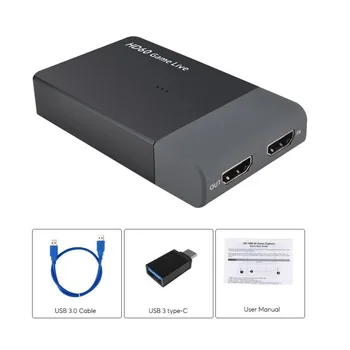 

ezcap261M USB 3.0 HD60 Video game Capture 4K 1080P Game Live Streaming Video Converter Support 4K Video for XBOX One PS4 Camera