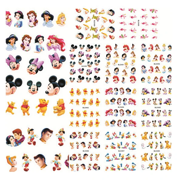 

11Sheets/one set BLE488-498 one set (11 Sheet IN 1).Water decal Nail Stickers Cartoon design nail sticker For nail accessories