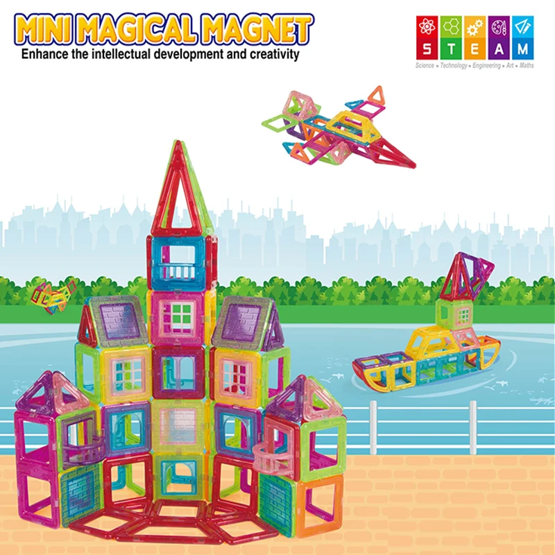 BD Магнитный строительный блок головоломка паровой развивающие магические игрушки для детей 234 шт. развивающие игры магнитные строительные игрушечные плитки