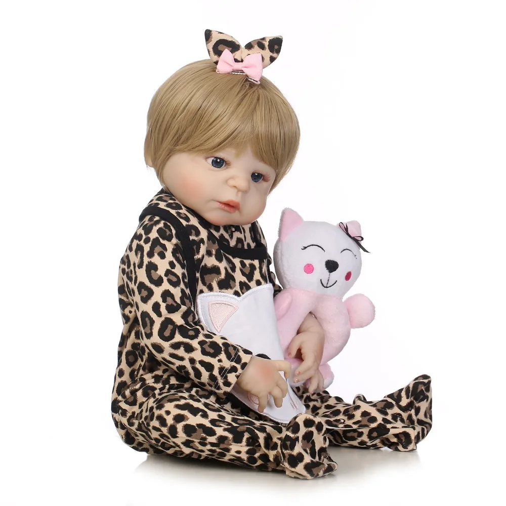 NPK 23 дюймов 57 см мягкие силиконовые Reborn Baby Doll девушка игрушечные лошадки реалистичные Дети Boneca полный винил Мода куклы Bebes возрожденная менина