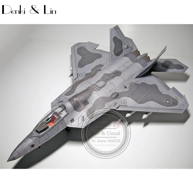 1:32 DIY 3D Американский Lockheed Martin F-22 Раптор истребитель самолет Бумажная модель сборная игра-головоломка DIY детская игрушка