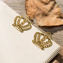 Золотая Корона эстетика креативная металлическая Закладка 2 шт./упак. канцелярские принадлежности 18 к позолоченные закладки канцелярские товары