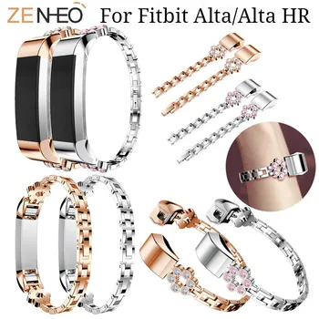 

for Fitbit Alta/Alta HR watch Strap Stainless Steel Band Wristband Rhinestone Replacement Bracelet For Fitbit Alta HR Watchbands