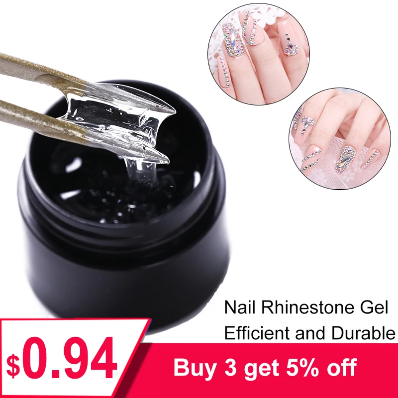 

LEMOOC 5g Nail Rhinestone Gel Polish Stick Nail Adhesive Glue for DIY Nail Decorations Tool Nail Art Design Soak Off