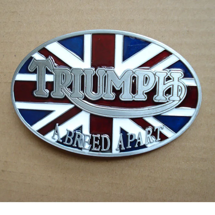 

TRIUMPH A BREED APART ENGLAND FLAG BELT BUCKLE