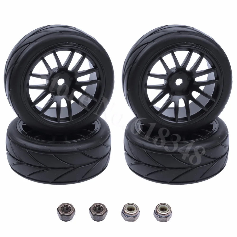 RC 1/10 On Road Car Tires & Wheel Rim Rubber Tyre For Redcat Racing Lightning EPX Pro Electric STR Nitro