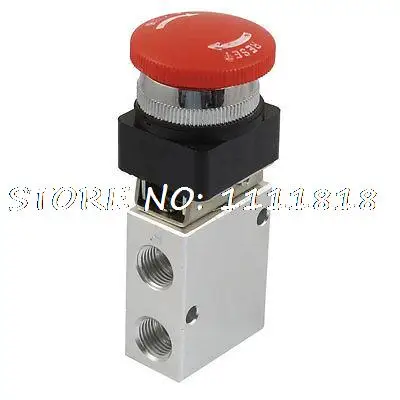 

1/4 PT Latching Red Mushroom Button 3/2 Way Pneumatic Mechanical Valve JM-322EB