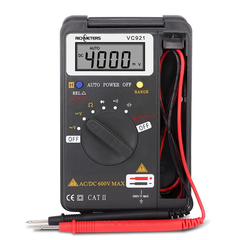 RICHMETERS VC921 мини цифровой мультиметр True RMS Авто диапазон частоты AC/DC напряжение 4000