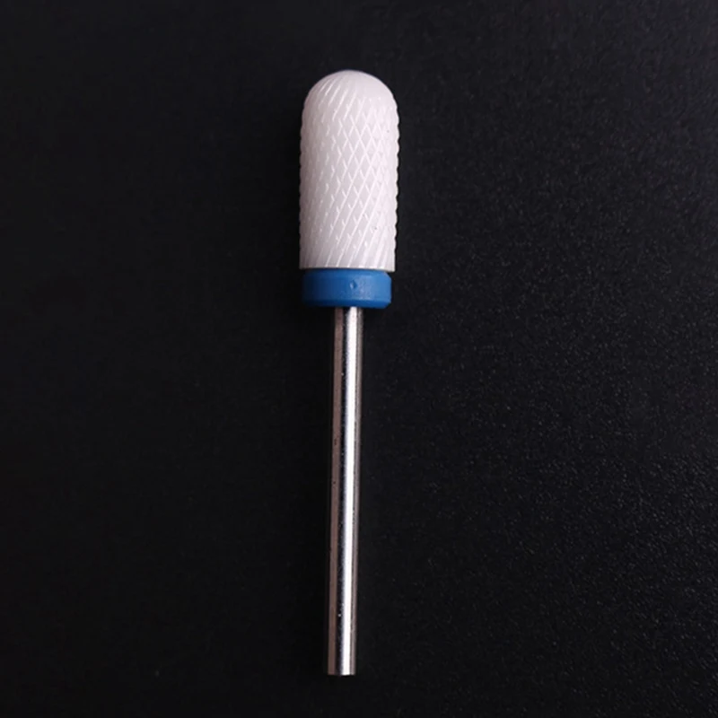 Сверло для ногтей белый керамический Средний дизайн ногтей точильный камень с головкой керамическая Опора Полировальный Инструмент Электрический маникюр