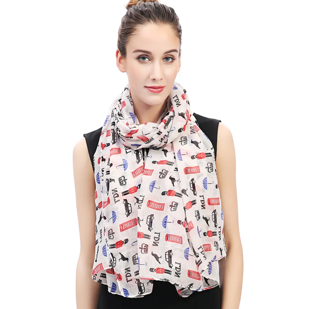 UK London City Souvenir Women's Scarf Shawl Wrap Soft Lightweight for