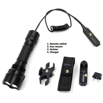 

Flashlight Rechargeable Cree XML2 U3-7A Lanterna Tactical flashlights Lampe Touche Linternas+Remote switch+Gun mount+Charger