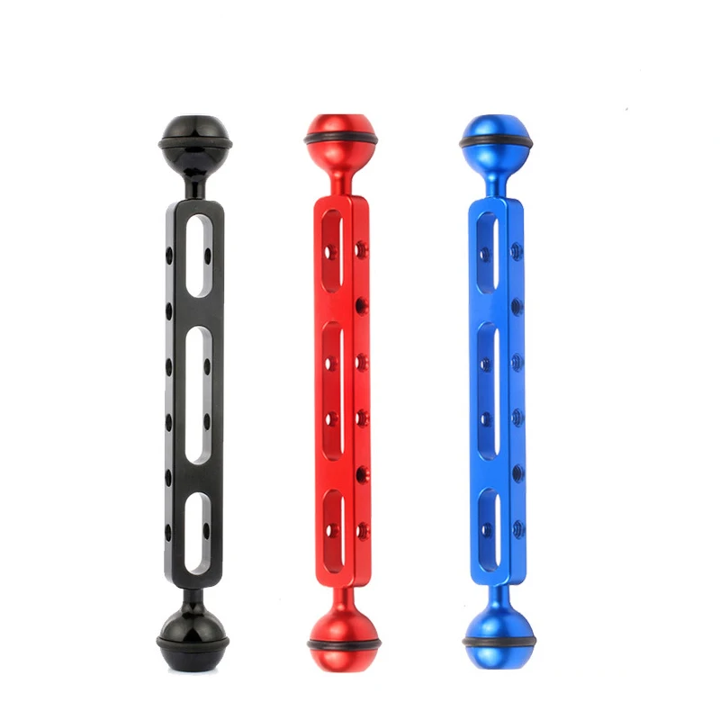 

20CM CNC Aluminum Alloy Brackets For Diving Flash Lights Extension Arm with Ball Head Adaptor for GoPro Hero SJcam Cameras