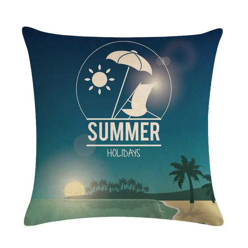 Seaside Beach Print Cushion Cover Summer Time Coconut Tree Linen Pillow Covers Decorative for Sofa Couch Living Room Home Decor Seaside Beach Print Cushion Cover Summer Time Coconut Tree Linen Pillow Covers Decorative for Sofa Couch Living Room Home Decor