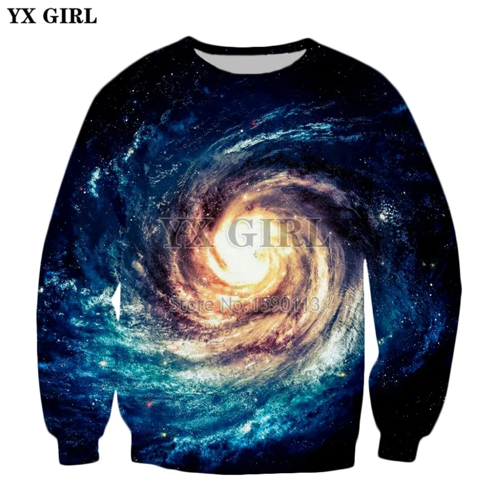 

YX GIRL Drop shipping 2018 autumn New Fashion Sweatshirt Mens Women Long Sleeve Outerwear 3d Print Paisley Nebula Jacket