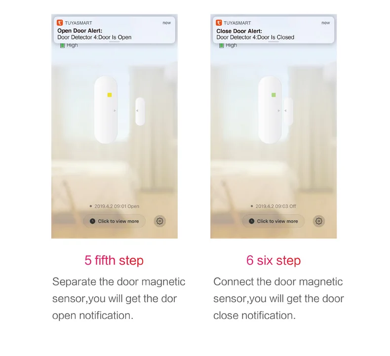Tuya WiFi детектор двери, окна, двери, детекторы открытия/закрытия сенсор совместим с Google Home/Alexa/IFTTT Smart Life APP