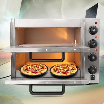 

Electric Pizza Oven Double Deck CE Commercial Baking Fire Stone Catering Kitchen