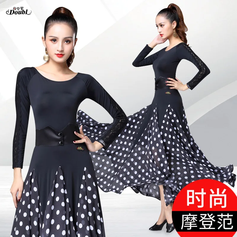 

Luo modern dance skirt new Waltz dress, social dance, big skirt, competition skirt, national standard dance costume.