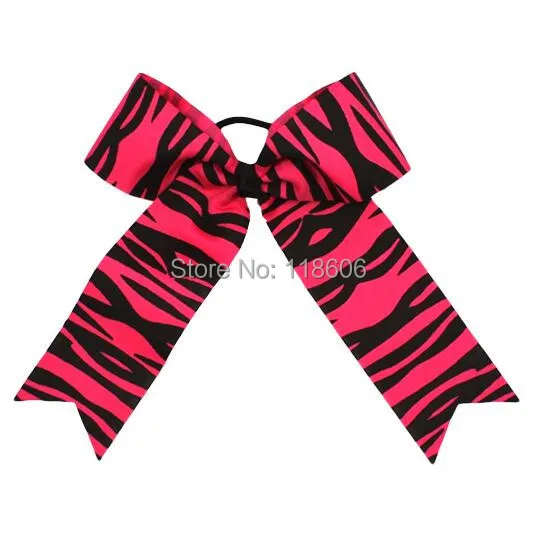 zebra Huge Cheerleading Hair Bows For Girls one Layer Orange Big Hair Bow.jpg