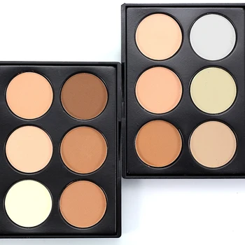 

POPFEEL 6 Colors Face Highlighter Powder Palette Corrector Concealer Power Palette Contouring Highlighter Bronzer Makeup Powder