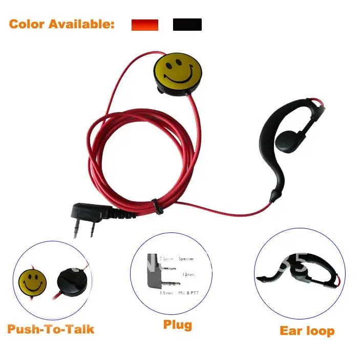 Fashionable  Earpiece Two-pin  for kenwood Wouxun Quansheng Weierwei Baofeng HYT Linton Puxing Relm