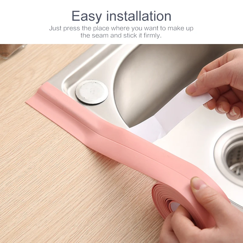 

Kitchen Sink Waterproof Mold Proof Adhesive Tape Durable Use 1 ROLL PVC Material Kitchen Bathroom Wall Sealing Tape Gadgets