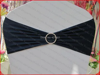 

Navy Blue Single Layer Spandex/Lycra/Expand Band/Cover With One Row Round Diamond Buckle&Pin For Wedding Party Decorations