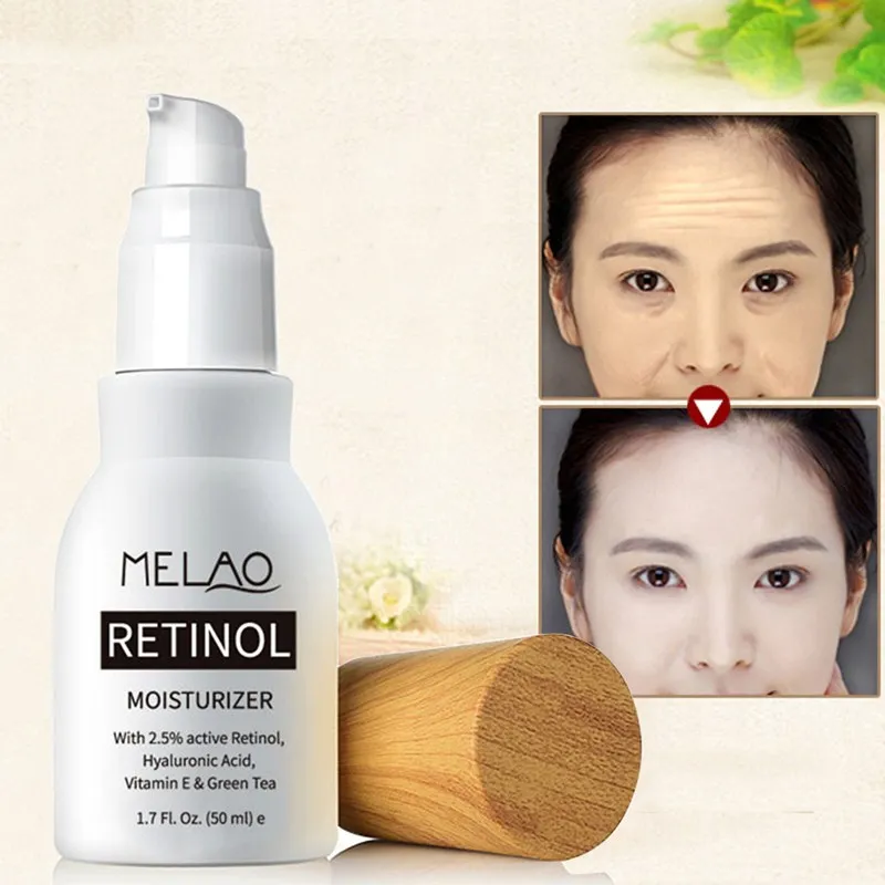 Retinol 2.5% Active Moisturizer Whitening Cream Face Cream Serum Wrinkles Anti-Aging Hyaluronic Acid Vitamin E Green Tea Face