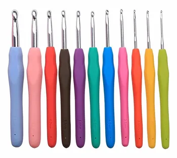 

2mm-8mm 11 Sizes Soft GripCrochet Hook Set With Ergonomic Handles Non-slip Handle For Extreme Comfort Aluminum Crochet Hook Set