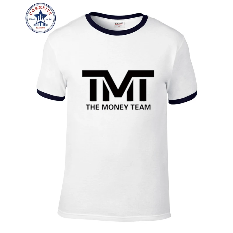 Новая популярная забавная футболка для мужчин TMT The Money Team, Хлопковая мужская футболка с принтом, летние мужские футболки с короткими рукавами, свободные буквы - Цвет: black3