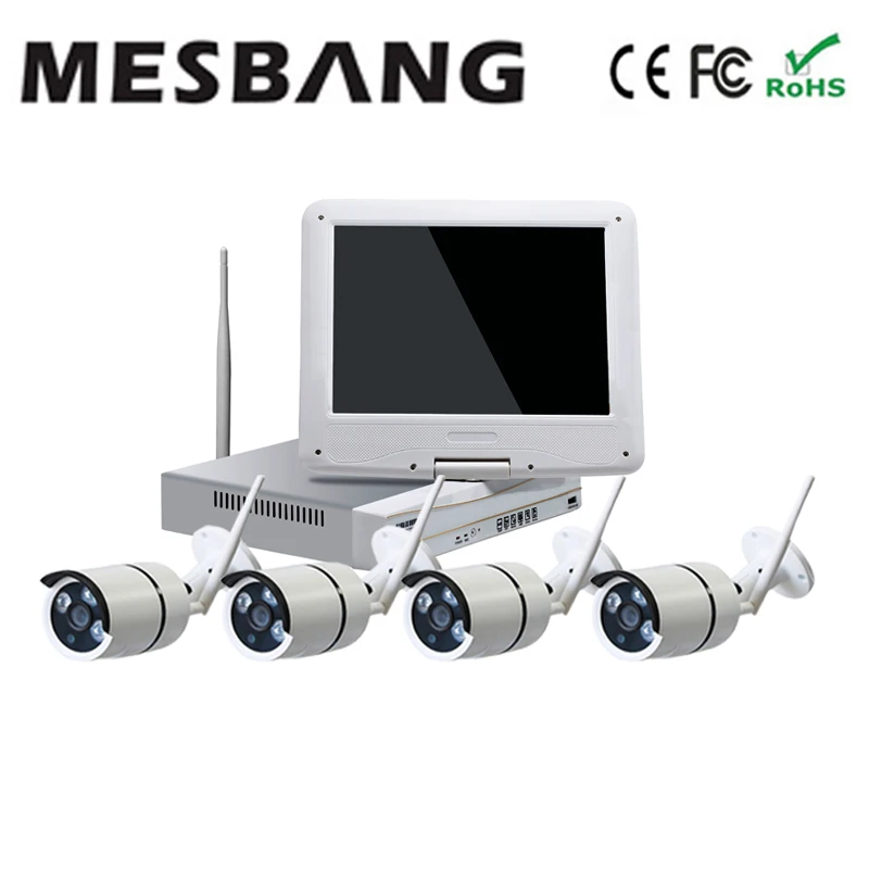 Recomendamos construir en 1 TB HDD 960 P 10 pulgadas monitor 4 canales Wifi IP Kits de cámara Wirel