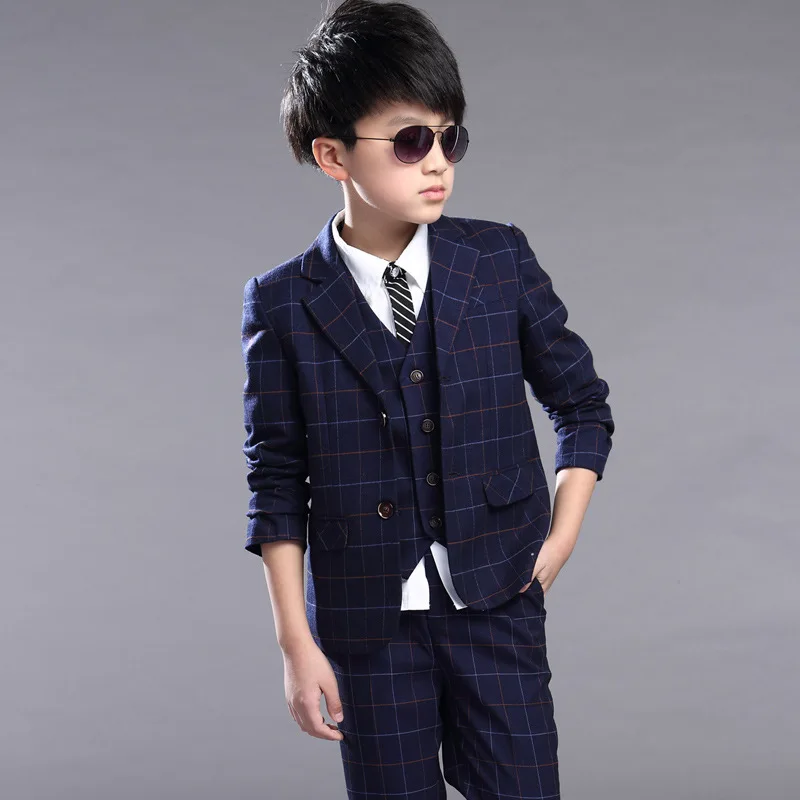 

Children Clothing Set Brand Formal Wedding Dress Suit School Uniform Sets Coat Waistcoat Vest Pants Kids Blazer Clothes For Boys