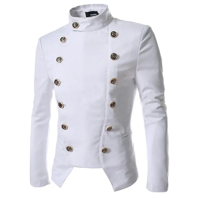 2014 New Double Breasted Designer British Style Mens Blazer Jacket Men Slim Fit Suits Cheap Mens Blazers Red/Black/White M XXL-in Blazers from Menu0027s ...