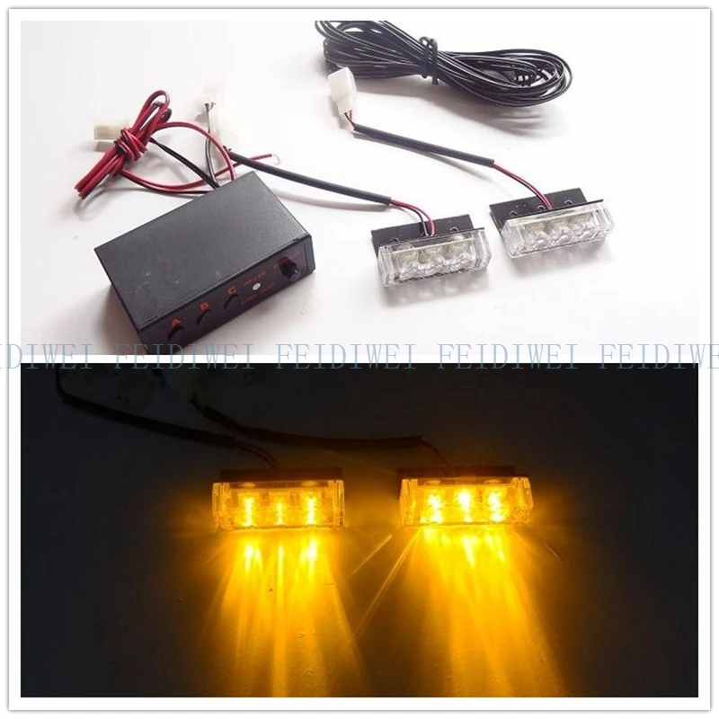 03013 2x3led LED motorcycle flash light Strobe Flash Warning EMS Car