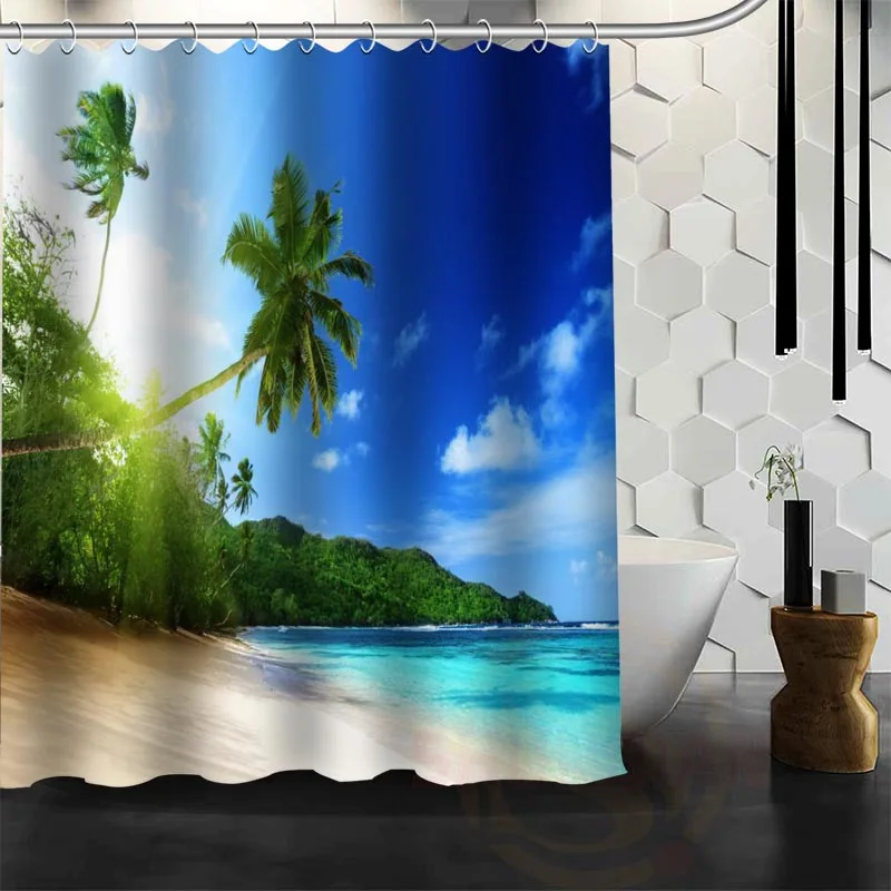 Best Nice Custom Beaches Nature Sea Sun Ocean Shower Curtain Bath