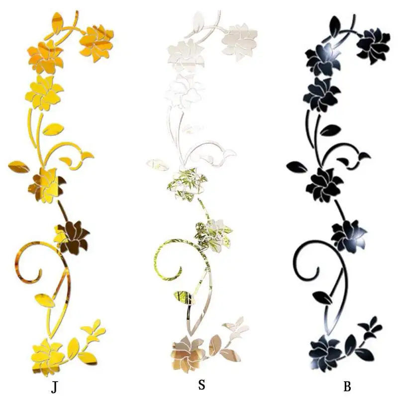 

Creative Acrylic Flower Vine Wall Sticker Art Wall Decal Home Mural Poster Decoration