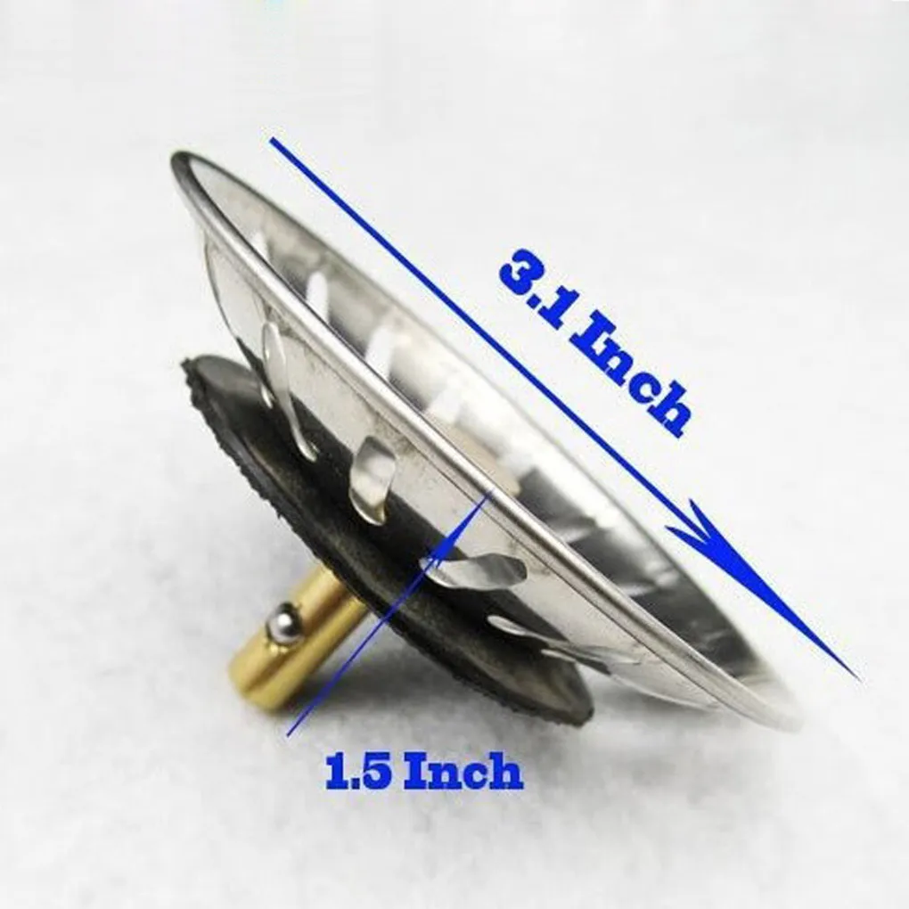 

Stainless Steel Waste Plug Sink Strainer with Stopper Fliter Leach Basket Sink Tool for Kitchen Bathroom