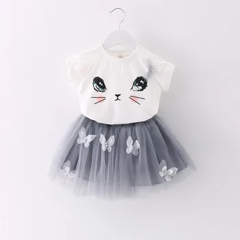 

2018 New Summer Toddler Baby Clothes Set Girl Clothes Set Cotton Short Sleeve Suit T-Shirt + Skirt 2 Piece Set 2 Day Set 0-2T