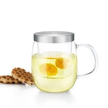 Милые офисные двойной Стекло бутылка для воды ручка Стекло банку Кубок Питьевой Банки Copo Duplo чайник Garrafa де Vidro стакана воды 50M1016