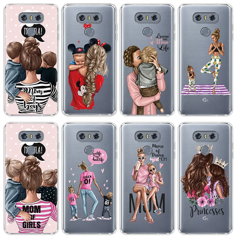 

Fashion Black Brown Hair Baby Mom Girl Case For LG G4 G5 Q6 Q7 K4 K5 K8 K10 2017 V20 V30 X Power Nexus 5X Coque For LG G6 Covers