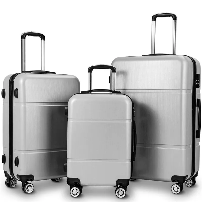 

3 Pcs Luggage Set 20" 24" 28" Trolley Suitcase w/ TSA Lock Water-proof Carry on Luggage with Wheels Low-key and Simple Style