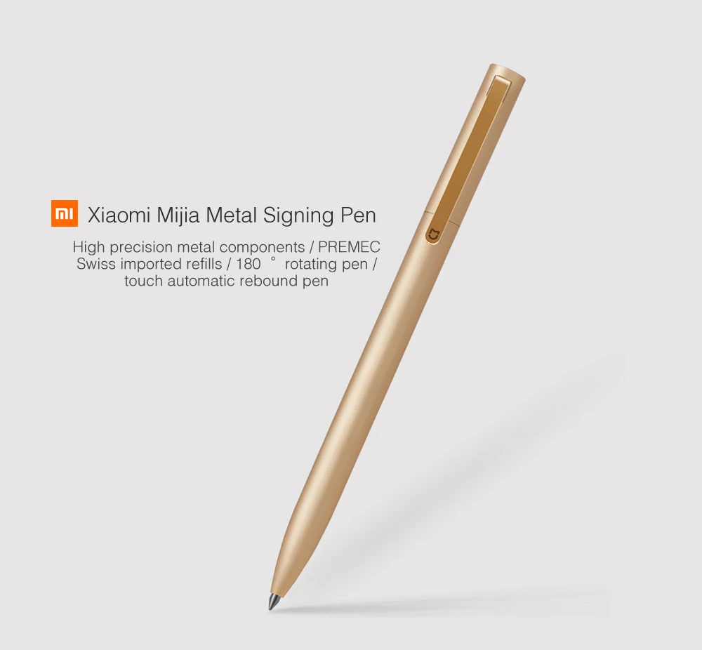 Xiaomi Mijia металлическая ручка PREMEC Sign Pens гладкая швейцарская заправка 0,5 мм ручки для подписи легированные ручки черный Заправка 0,5 мм