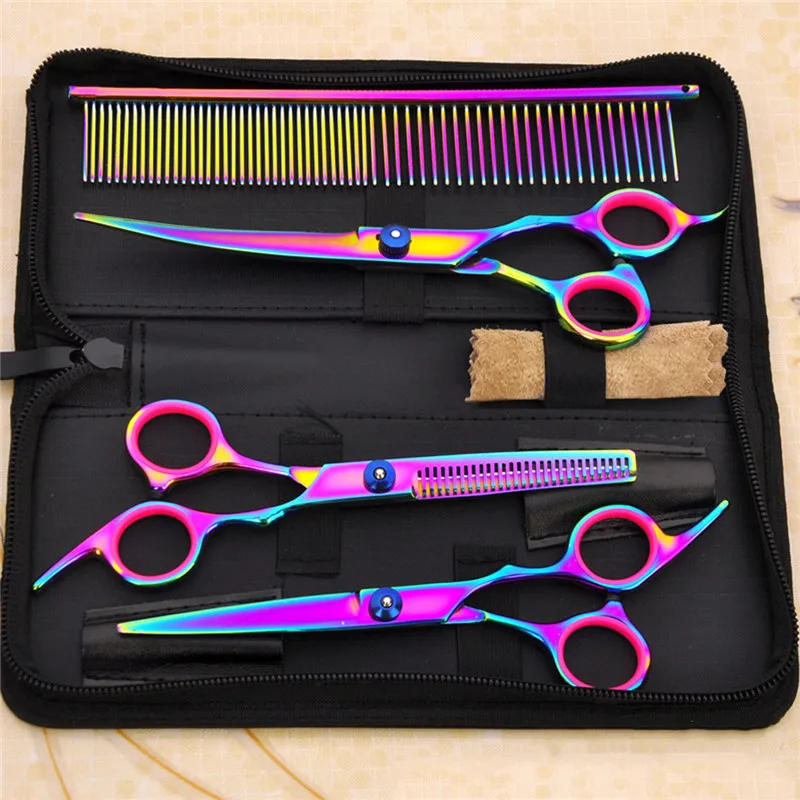 7 0 inch Professional font b Pet b font scissors for dog grooming dogs shears hair