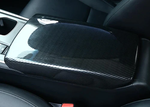Углерода волокно центральной консоли подлокотник коробка панель накладка для Honda Accord 10th - Название цвета: Black ABS